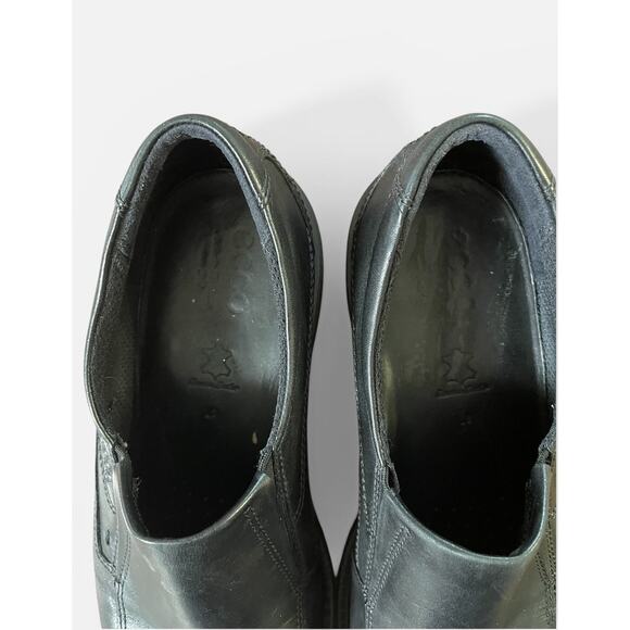 Black Men\'s Ecco Dress Shoes Leather Slip-On\'s Apron Toe Helsinki Size 47/US 14